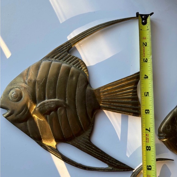 Mcm Brass Fish Wall Hangings- Set of 3 - Picture 7 of 9